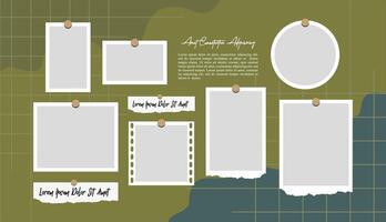 abstract photo frames and digital photo wall template vector