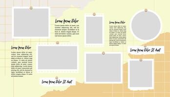 grid layout abstract photo frames template vector