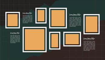 Collage grid photo effect template design vector