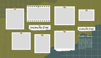 digital photo wall picture collage template vector