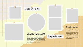 grid digital photo wall template vector