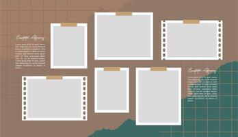 Collage of realistic frames Border vector