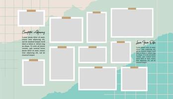 photo frame collage collection template design vector