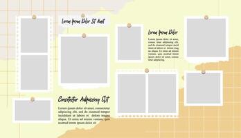 page grid layout abstract photo frames vector
