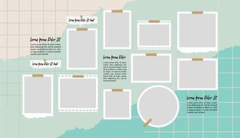 Decorative photo frame collage collection vector