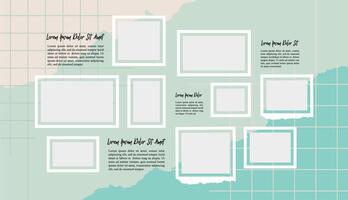 Collage photo frames set with text vector