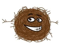 cheerful character Tumbleweed. Dry grass rolling in the wind like a ball of thread. for the theme of nomads and vagabonds. vector