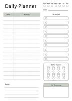 Daily planner template. Simple design to organize your daily activities. vector