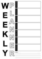 Weekly planner template. Simple design for scheduling and planning your weekly activities. vector