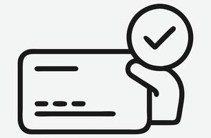 Sleek Credit Icon Line Art for Financial and Digital Use vector
