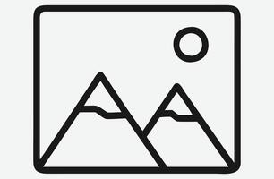Stunning Picture Icon Line Art, Minimalist Design Excellence vector