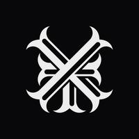 simple monogram of letter X and T vector