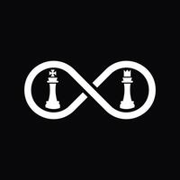 simple logo or monogram of letter O infinite with chess piece vector