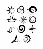 set of decorative random shape symbol ideas, abstract shape symbol vector