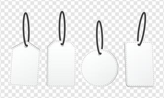 Set of blank plain white promotion label or price tags vector