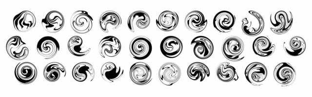 Set of liquify cirlce design, wave liquify design collection vector