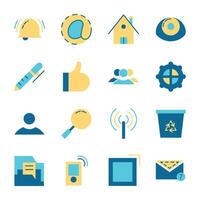 Flat Design Icon Set of Business Office Work Profile Setting vector