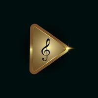 Musical key symbol on player button. Musical notes symbol illustration, Luxury playing button design and premium Music notes icon in the center design vector