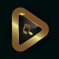 Luxury Abstract play button gold symbol design. playing button design and premium Music note button . player simple icons set designed in filled, outline vector
