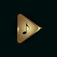 Luxury playing button design and premium Music notes icon in the center. Musical key symbol on player button. Musical notes symbol illustration vector