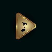 A Luxury playing button design and premium Music notes icon in the center design with Musical key symbol on player button vector