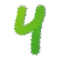 the number four is made of grass with white background vector