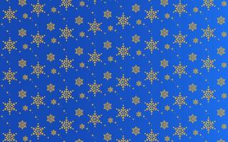 a blue and gold snowflake pattern on a blue background vector
