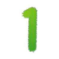 green grass number one isolated on white background vector