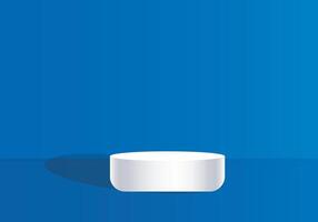 a white round table with a blue background simple vector