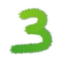 the number 3 made of grass vector