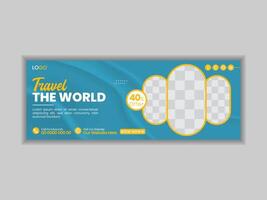 Travel web banner design template. vector