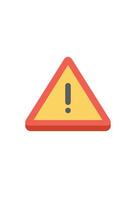 A yellow warning triangle with an exclamation mark on it vector