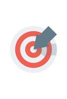 icon right step target achieved. arrow right on target vector