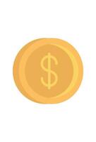 A dollar coin with a dollar sign on it vector