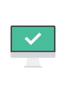 monitor icon check mark for design vector