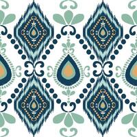 Seamless Ikat Geometric Pattern for Textile Fabric Design Inspired Pattern vector