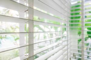 A window with blinds that are open photo