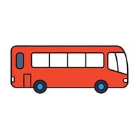 a red bus on a white background vector