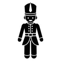 a black and white illustration of a soldier vector