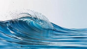 Ocean wave captured mid-crest with foam and ripples beautifully. photo