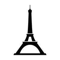 the Eiffel tower is shown in black and white vector