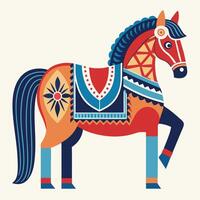 a horse with a colorful pattern vector