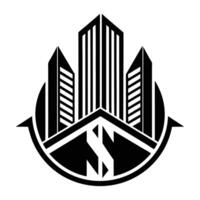 a black and white logo for a company called vector