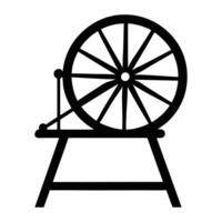 a spinning wheel on a stand with a black background vector