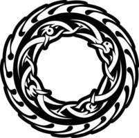 A celtic circle with a black and white design vector