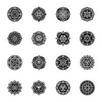 Collection of Glyph Style Geometry Symbols vector