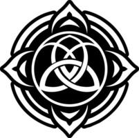 A celtic knot design on a black background vector