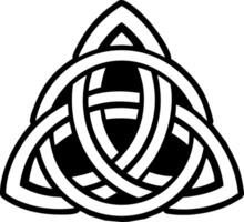 Celtic knot symbol with three interwoven lines vector