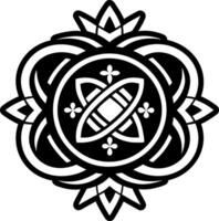 A celtic style design with a flower in the center vector