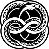 A filled style icon of ouroboros sign vector